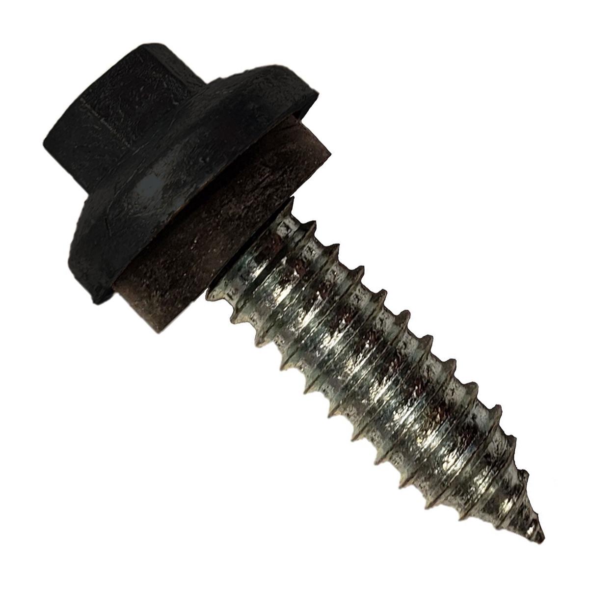 ST Fastening #17 x 1" ZXL Tapping Steelbinder Metal Roofing Stitch Screw - Black - Pkg 250