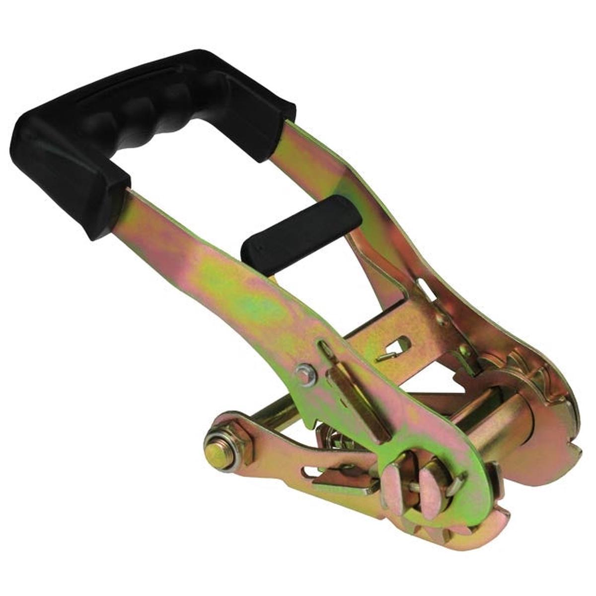 2" Ratchet, Rubber Handle Yellow Zinc | 11,000 lbs. BS
