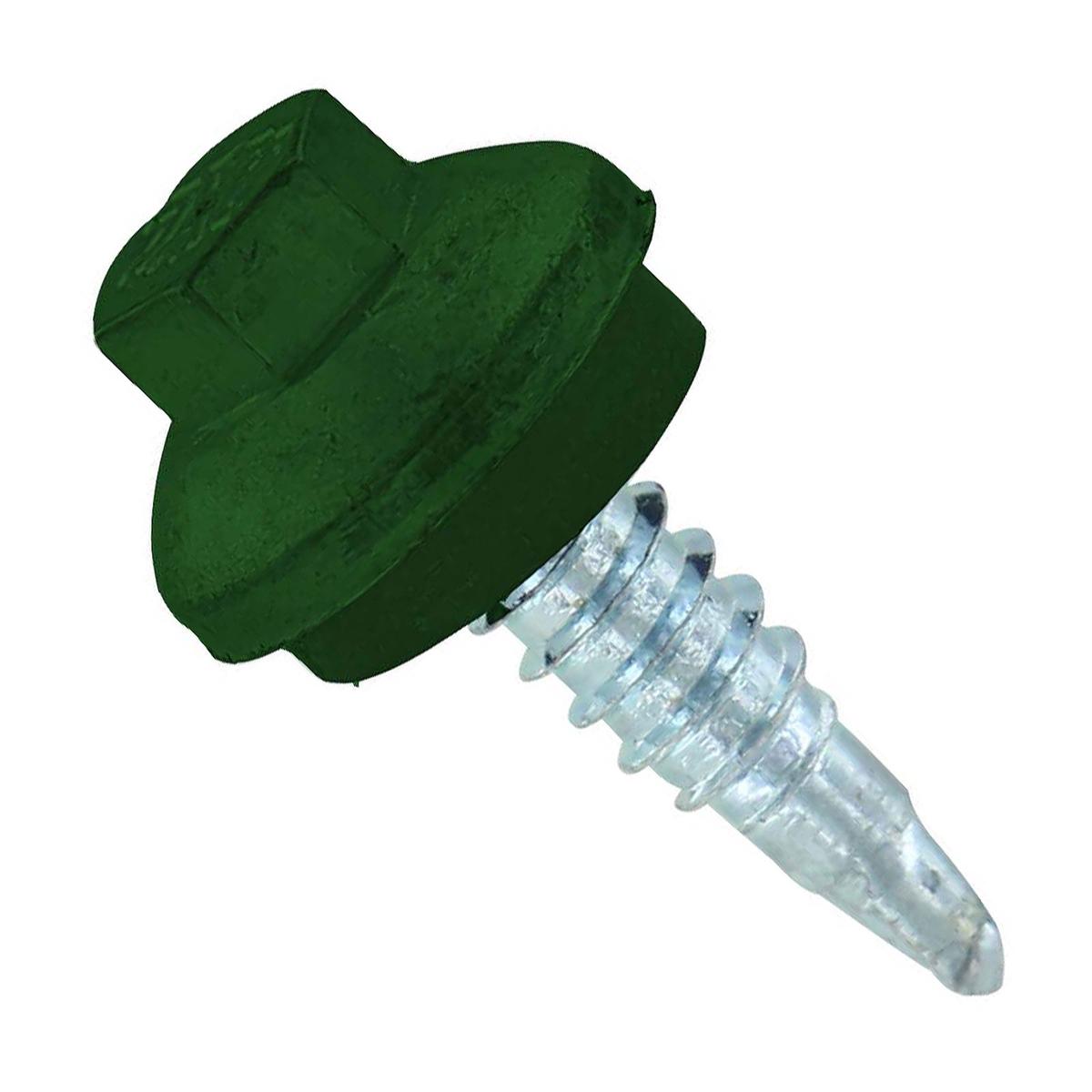 ST Fastening 1/4" x 7/8" ZXL Steelbinder Metal Roofing Stitch Screw - Forest Green, Pkg 250