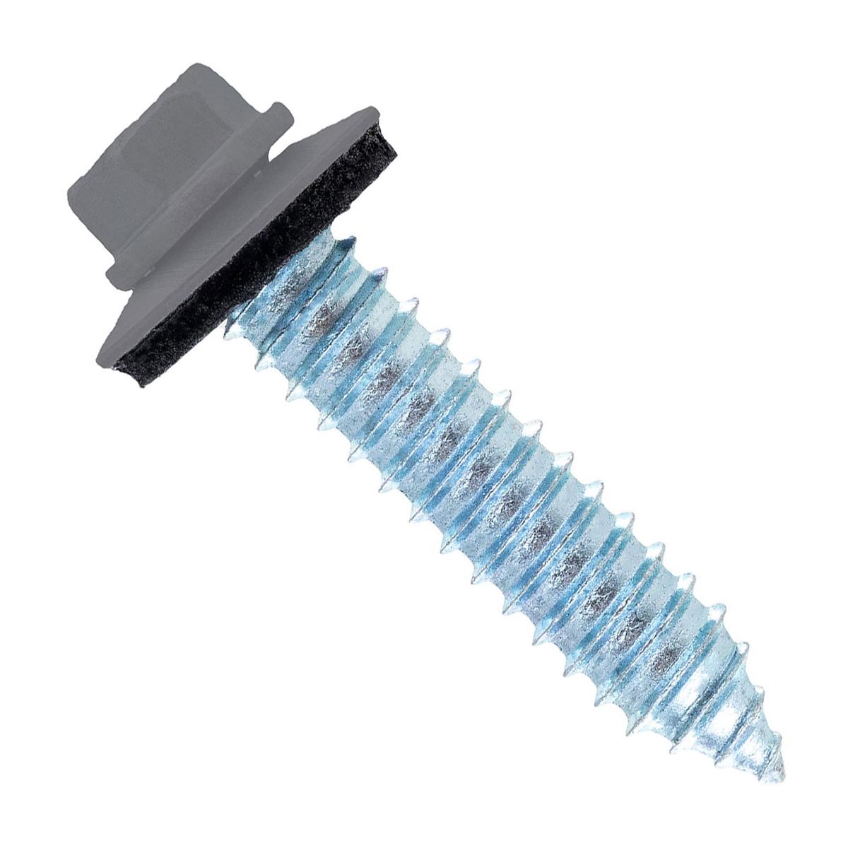 ST Fastening #17 x 1-1/4" Tapping Steelbinder Metal Roofing Screw, Hex-Washer Head - Charcoal Gray | Qty. 2,000 (Carton)