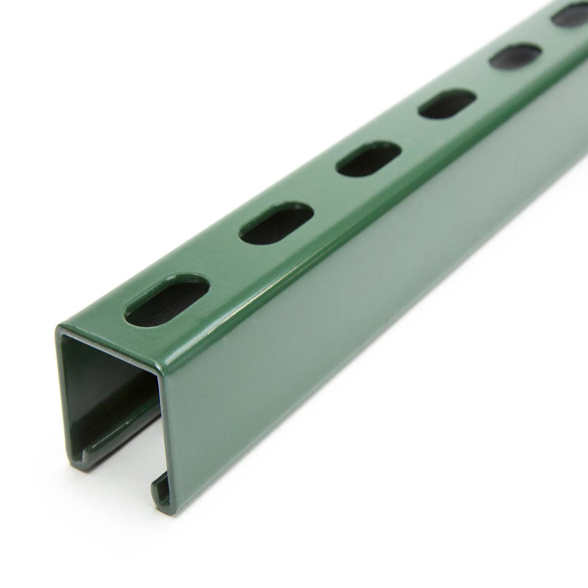 1-5/8" x 1-5/8" Short Slotted Strut Channel 2 ft. - Green Powder Coat/Paint