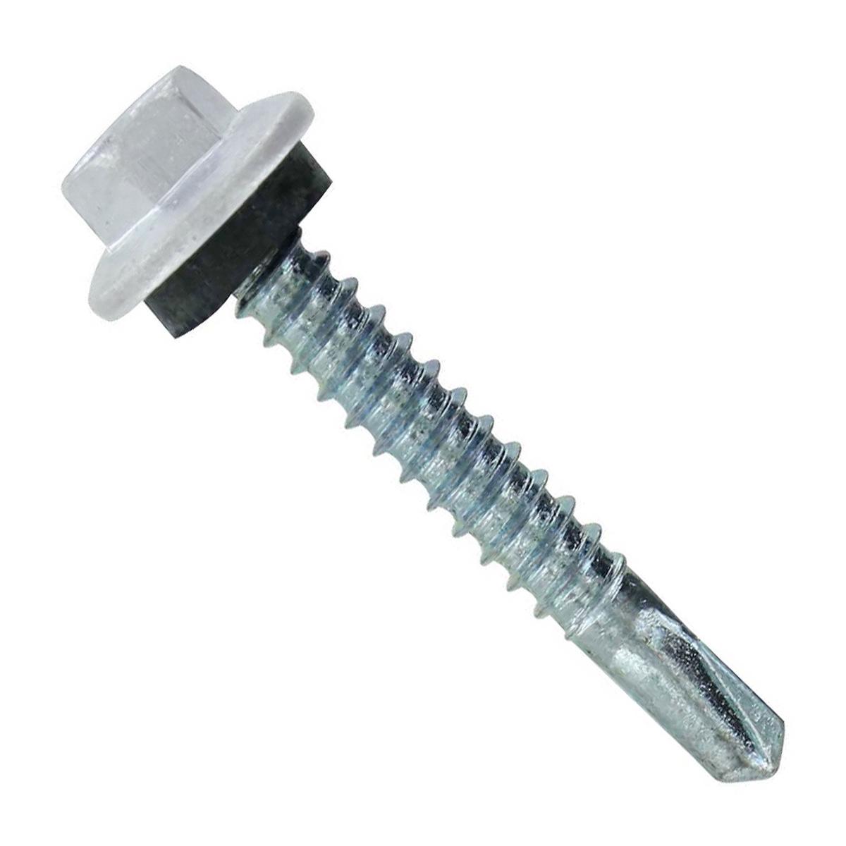 ST Fastening #12 X 1-1/2" Self-Drilling Maxx Steelbinder Metal Roofing Screw, Hex Washer Head - Alamo White | Qty. 2,500 (Carton)