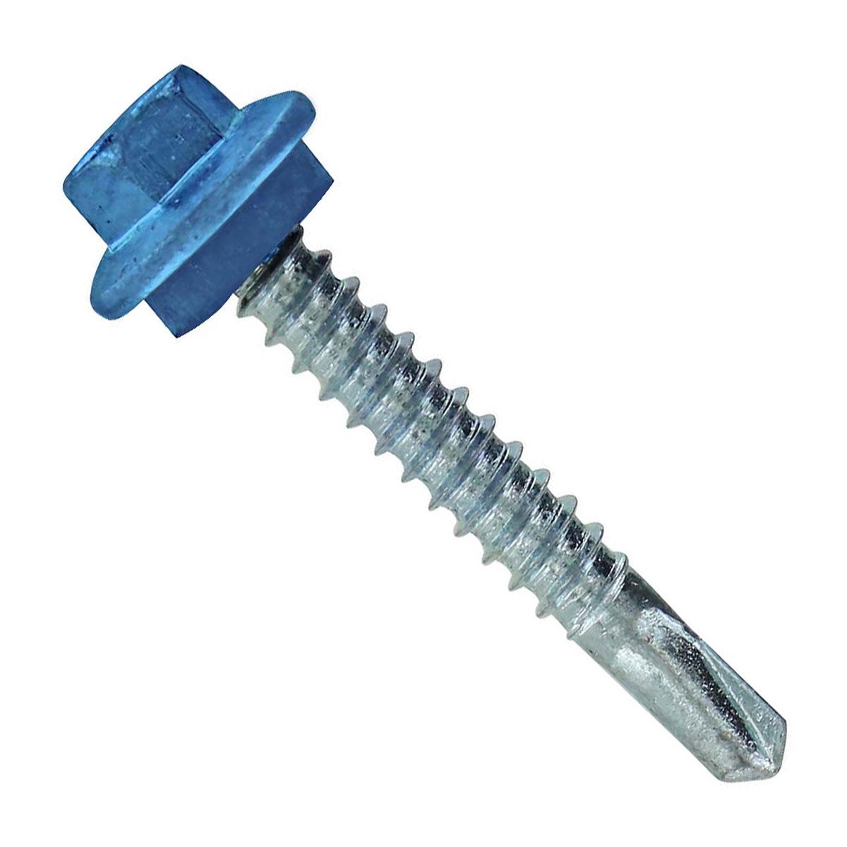 ST Fastening #12 X 1-1/2" Self-Drilling Maxx Steelbinder Metal Roofing Screw, Hex Washer Head - Hawaiian Blue | Qty. 120,000 (Pallet)