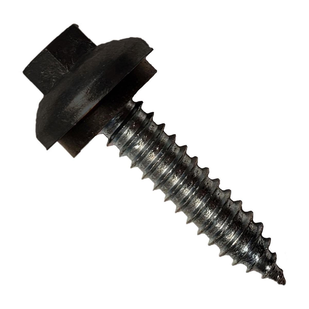 ST Fastening #14 x 1-1/4" ZXL Tapping Steelbinder Metal Roofing Screw - Black - Pkg 250