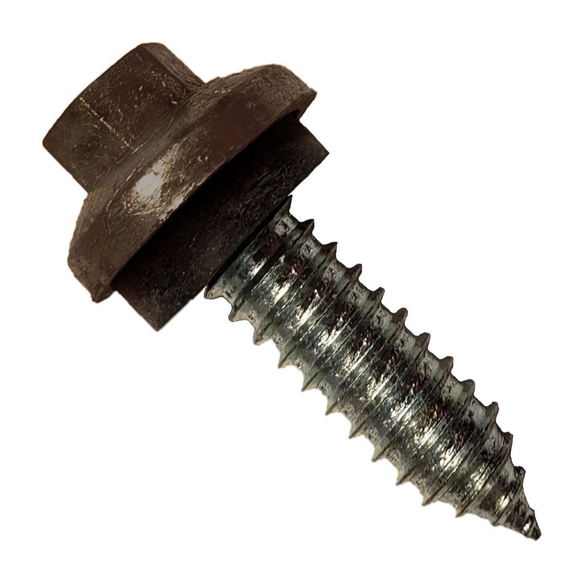 ST Fastening #17 x 1" ZXL Tapping Steelbinder Metal Roofing Stitch Screw - Koko Brown - Pkg 250