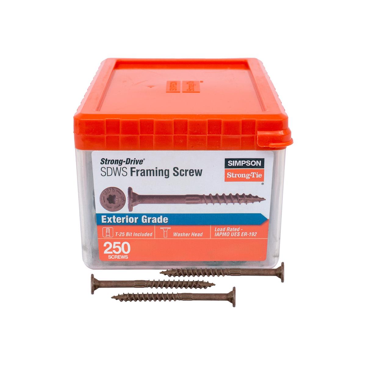 0.160" x 3" Strong-Tie SDWS16300QMB Framing Screws, Pkg 250