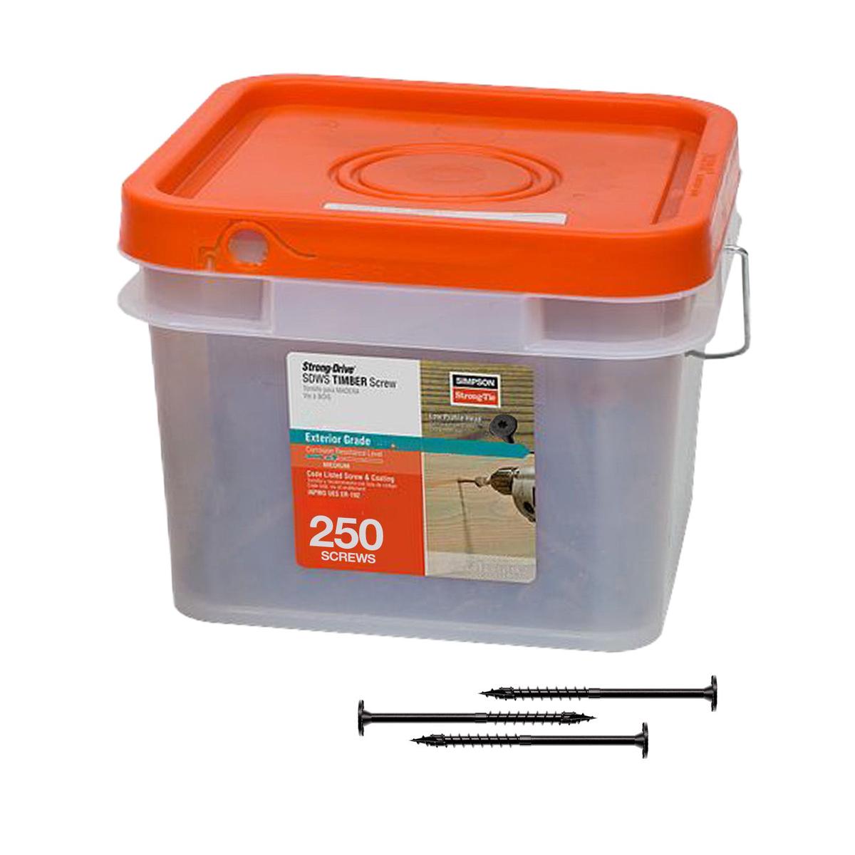 0.220" x 5" Strong-Tie SDWS22500DBBMB Timber Screw - Double Barrier Coating, Black | Qty. 250