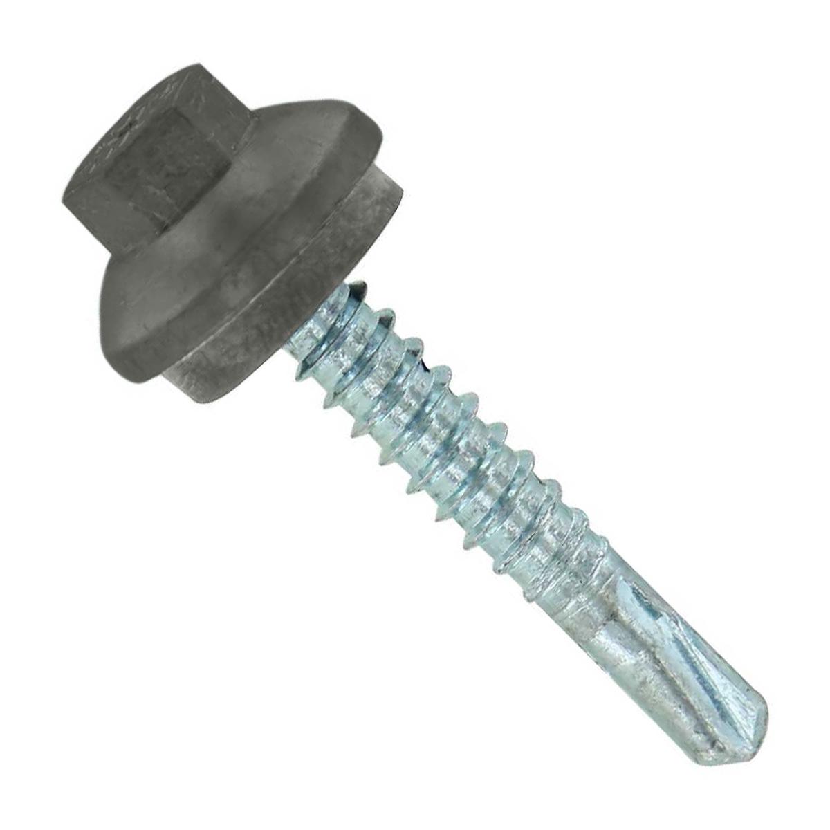 ST Fastening #12 x 1-1/4" Self-Drilling ZXL Steelbinder Metal Roofing Screw, Hex-Washer Head - Burnished Slate | Qty. 2,000 (Carton)