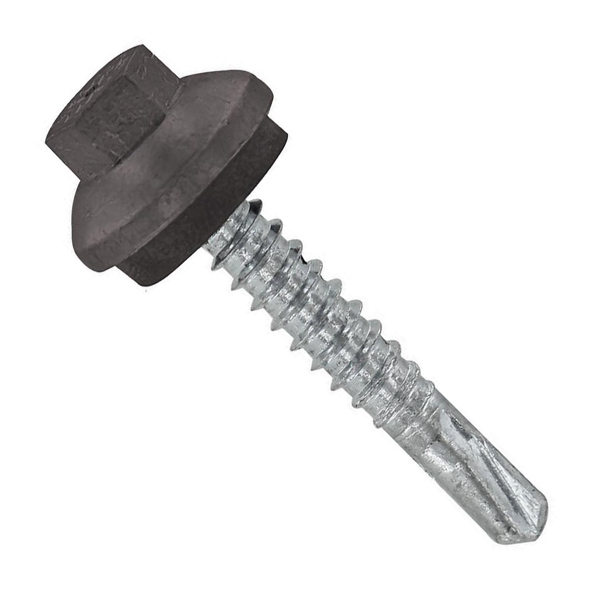 ST Fastening #12 x 1-1/4" Self-Drilling ZXL Steelbinder Metal Roofing Screw, Hex-Washer Head - Charcoal Gray | Qty. 2,000 (Carton)