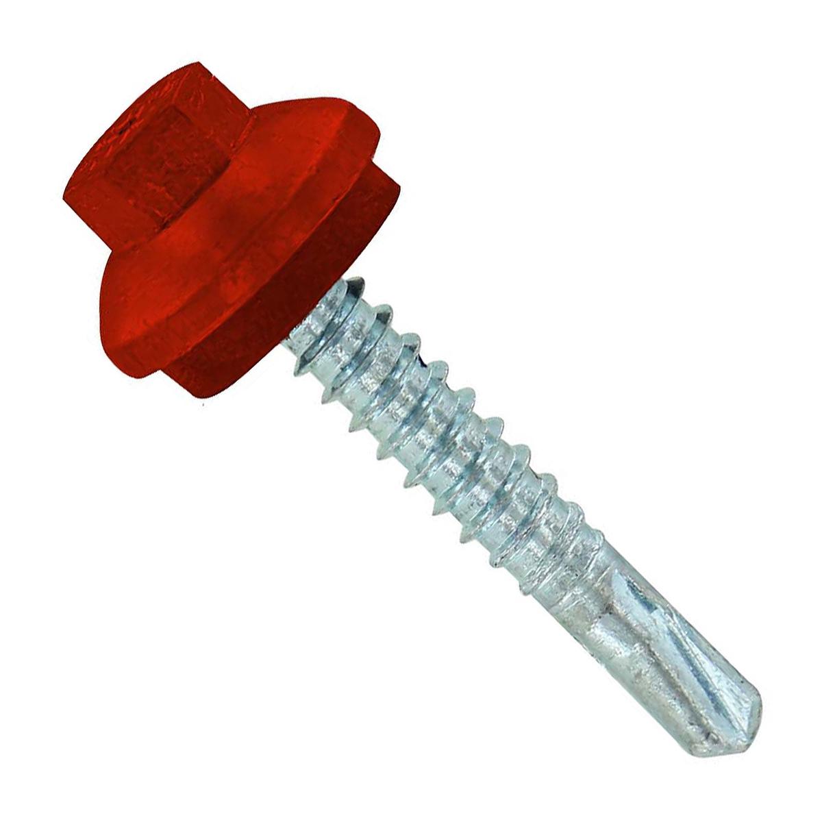 ST Fastening #12 x 1-1/4" Self-Drilling ZXL Steelbinder Metal Roofing Screw, Hex-Washer Head - Rustic Red | Qty. 96,000 (Pallet)