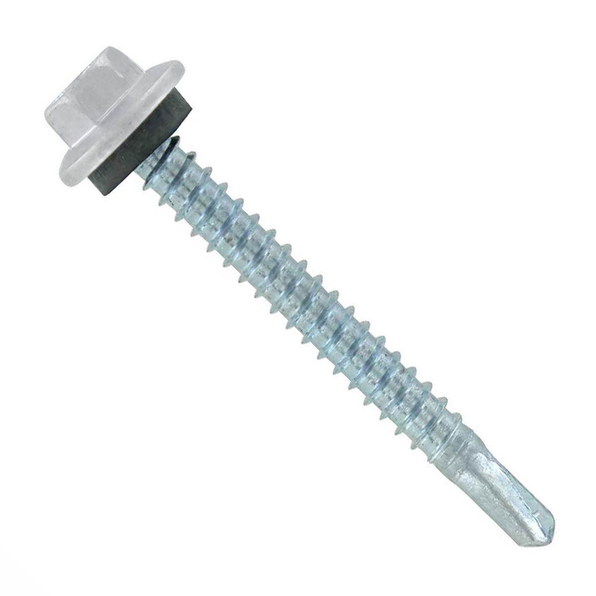 ST Fastening #12 x 2" Self-Drilling Maxx Steelbinder Metal Roofing Screw, Hex-Washer Head - Alamo White | Qty. 1,500 (Carton)