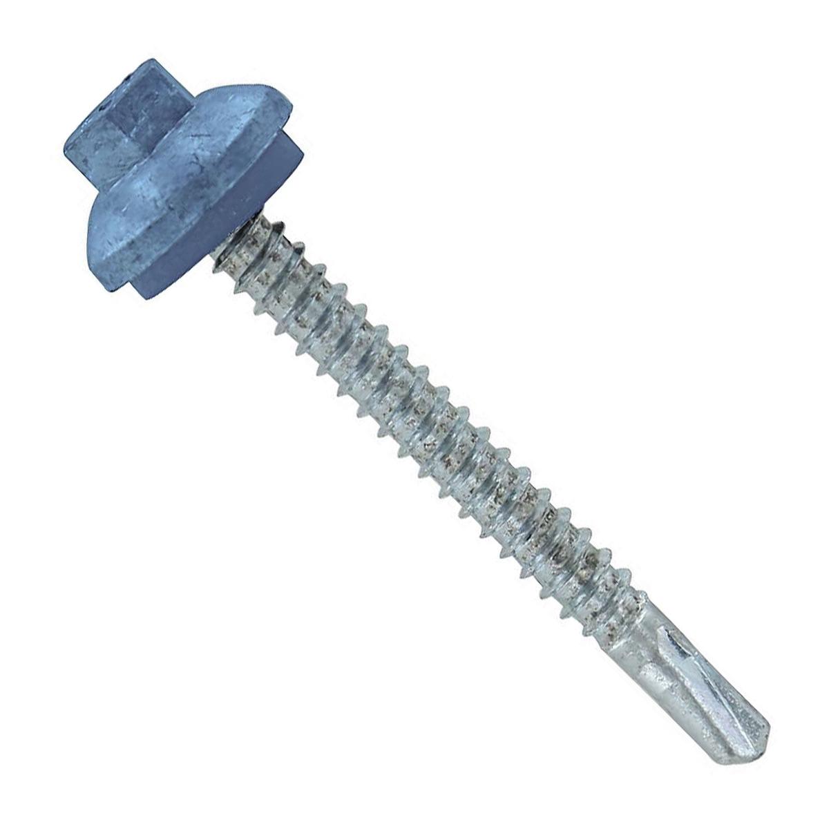 ST Fastening #12 x 2" ZXL Steelbinder Self-Drilling Metal Roofing Screw - Hawaiian Blue, Pkg 250