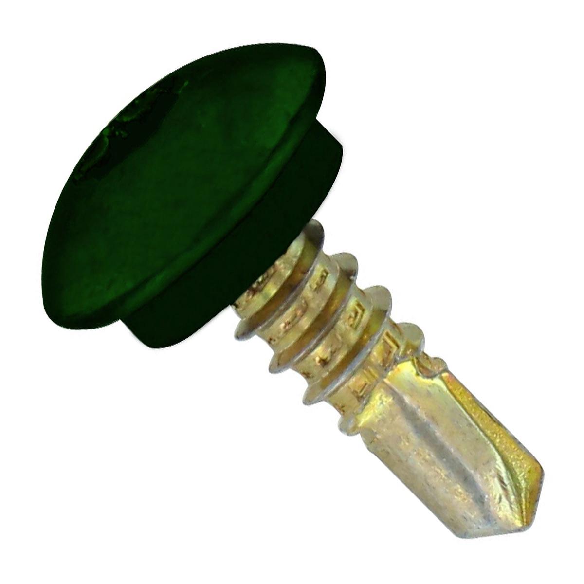 ST Fastening #12 x 3/4" Self-Drilling Eclipse Steelbinder Metal Roofing Screw, Star Truss Head - Forest Green | Qty. 2,500 (Carton)