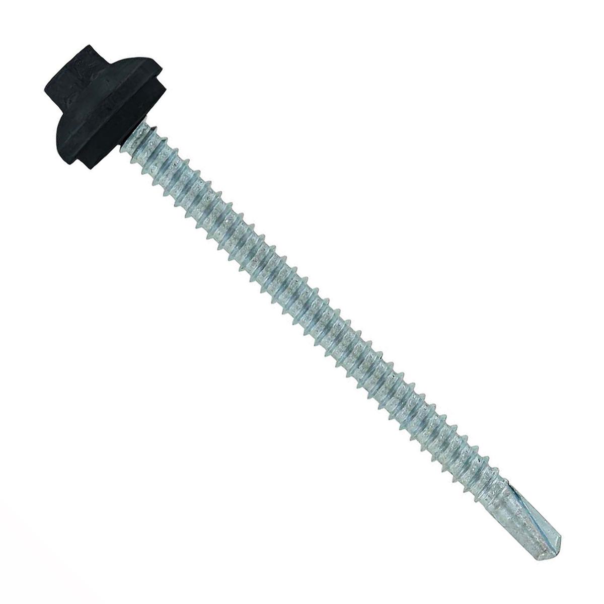 ST Fastening #12 x 3" ZXL Steelbinder Self-Drilling Metal Roofing Screw - Black, Pkg 250