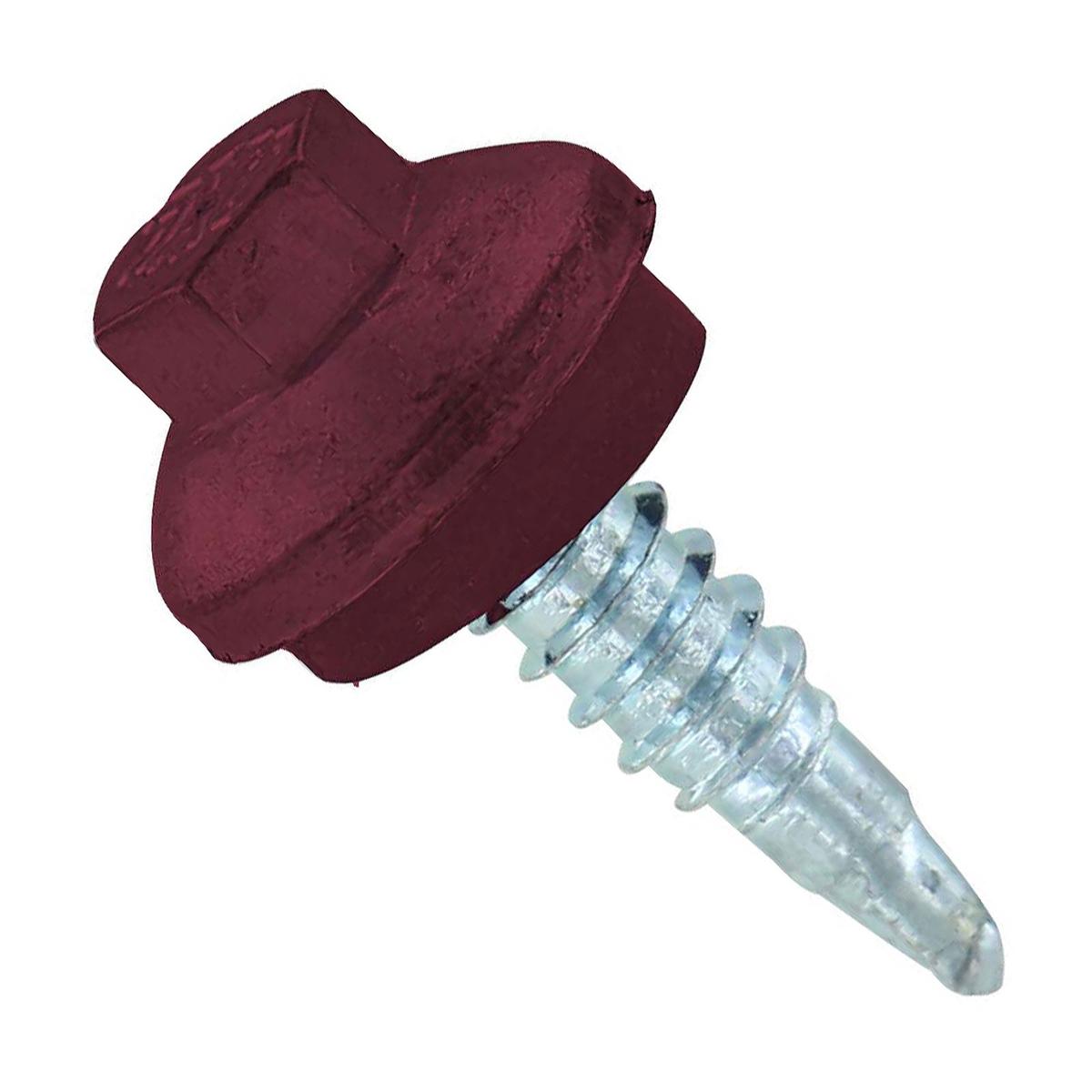 ST Fastening 1/4" x 7/8" Self-Drilling ZXL Steelbinder Metal Roofing Stitch Screw, Cupped Washer Head - Burgundy | Qty. 2,000 (Carton)