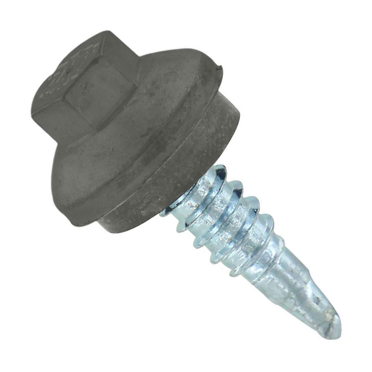ST Fastening 1/4" x 7/8" Self-Drilling ZXL Steelbinder Metal Roofing Stitch Screw, Cupped Washer Head - Burnished Slate | Qty. 96,000 (Pallet)