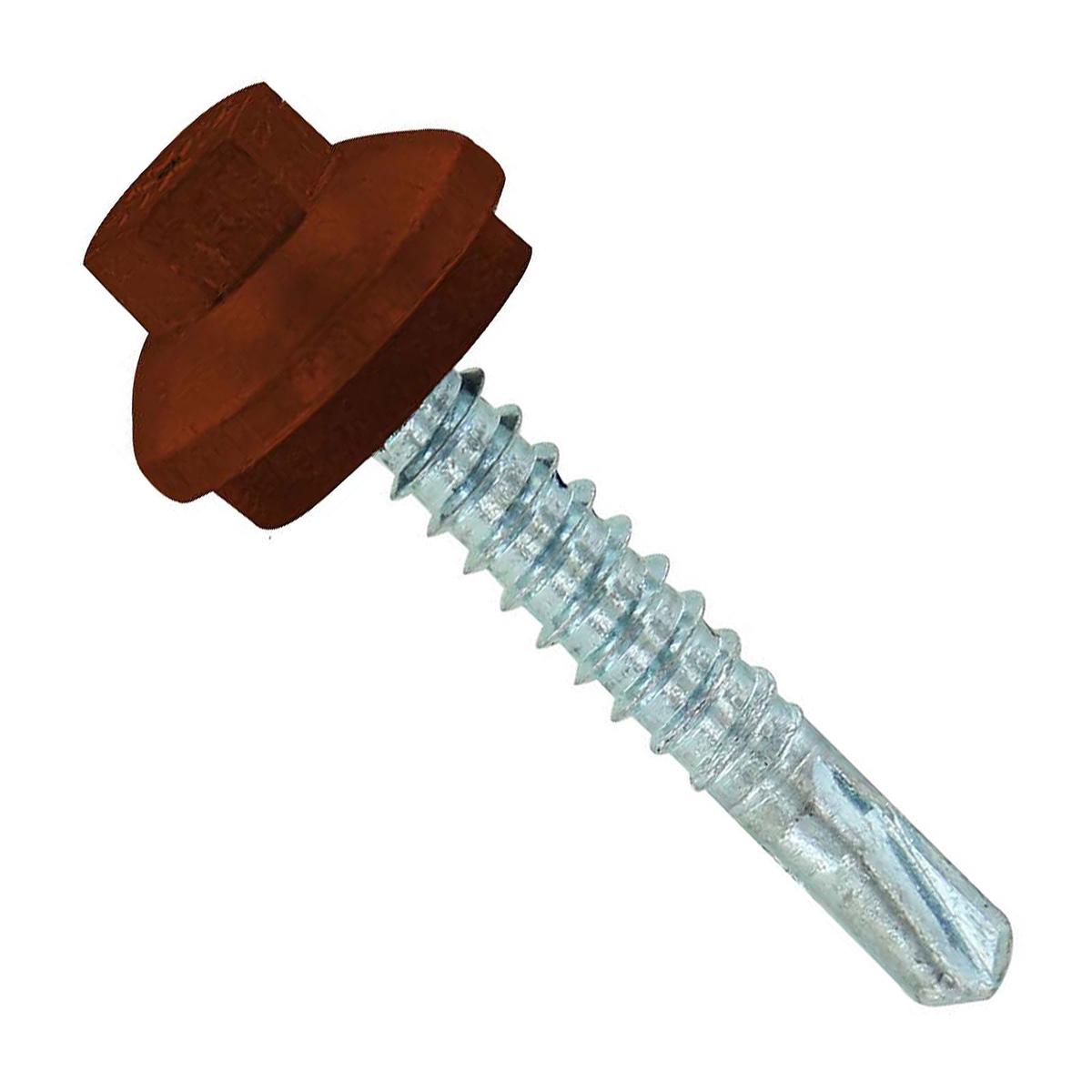 ST Fastening #12 x 1-1/4" Self-Drilling ZXL Steelbinder Metal Roofing Screw, Hex-Washer Head - Brown | Qty. 96,000 (Pallet)