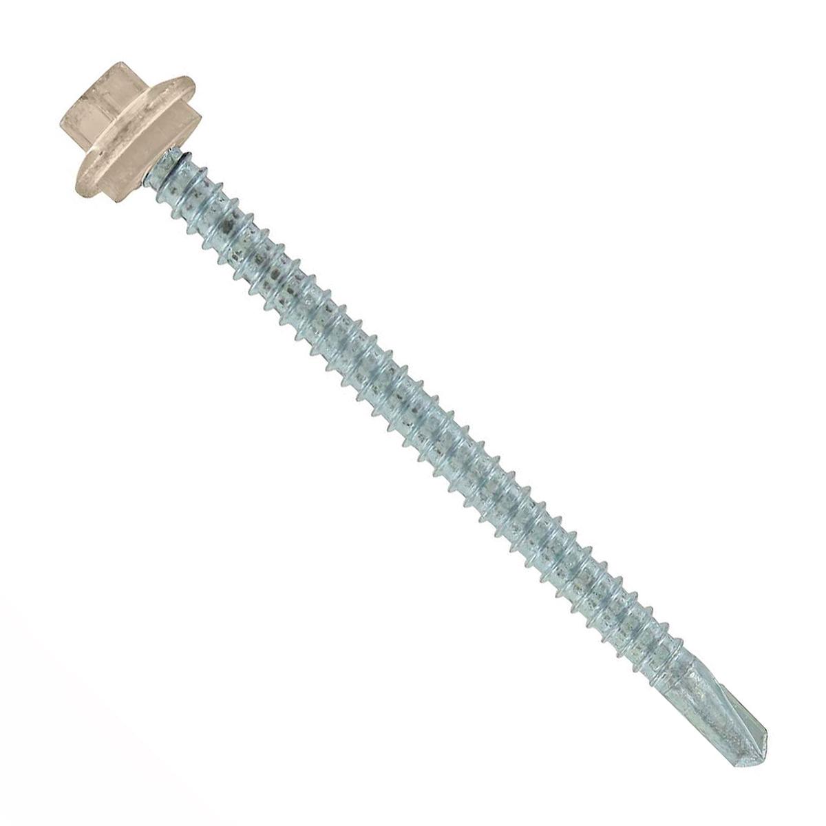 ST Fastening 12 x 3" Self-Drilling Maxx Steelbinder Metal Roofing Screw, Hex Washer Head - Light Stone | Qty. 1,000 (Carton)