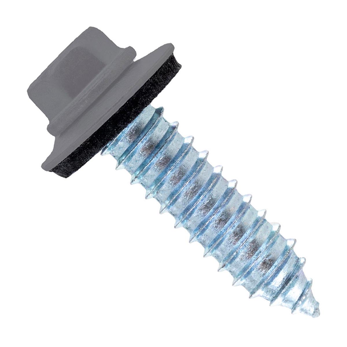 ST Fastening #17 x 1" Tapping Steelbinder Metal Roofing Screw, Hex-Washer Head - Charcoal Gray | Qty. 120,000 (Pallet)