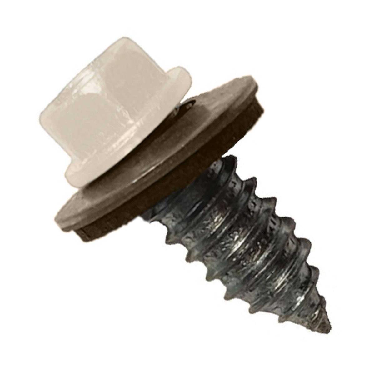ST Fastening #17 x 3/4" Tapping Steelbinder Metal Roofing Screw, Hex Washer Head - Light Stone - Qty. 250