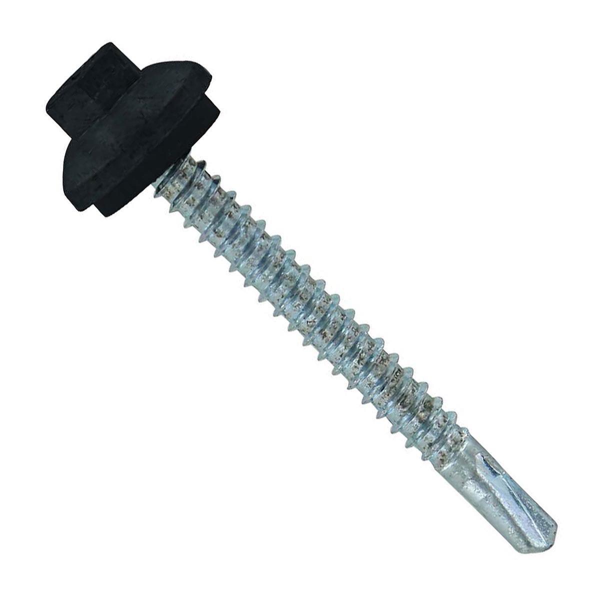 ST Fastening #12 x 2" Self-Drilling ZXL Steelbinder Metal Roofing Screw, Cupped Washer Head - Black | Qty. 72,000 (Pallet)