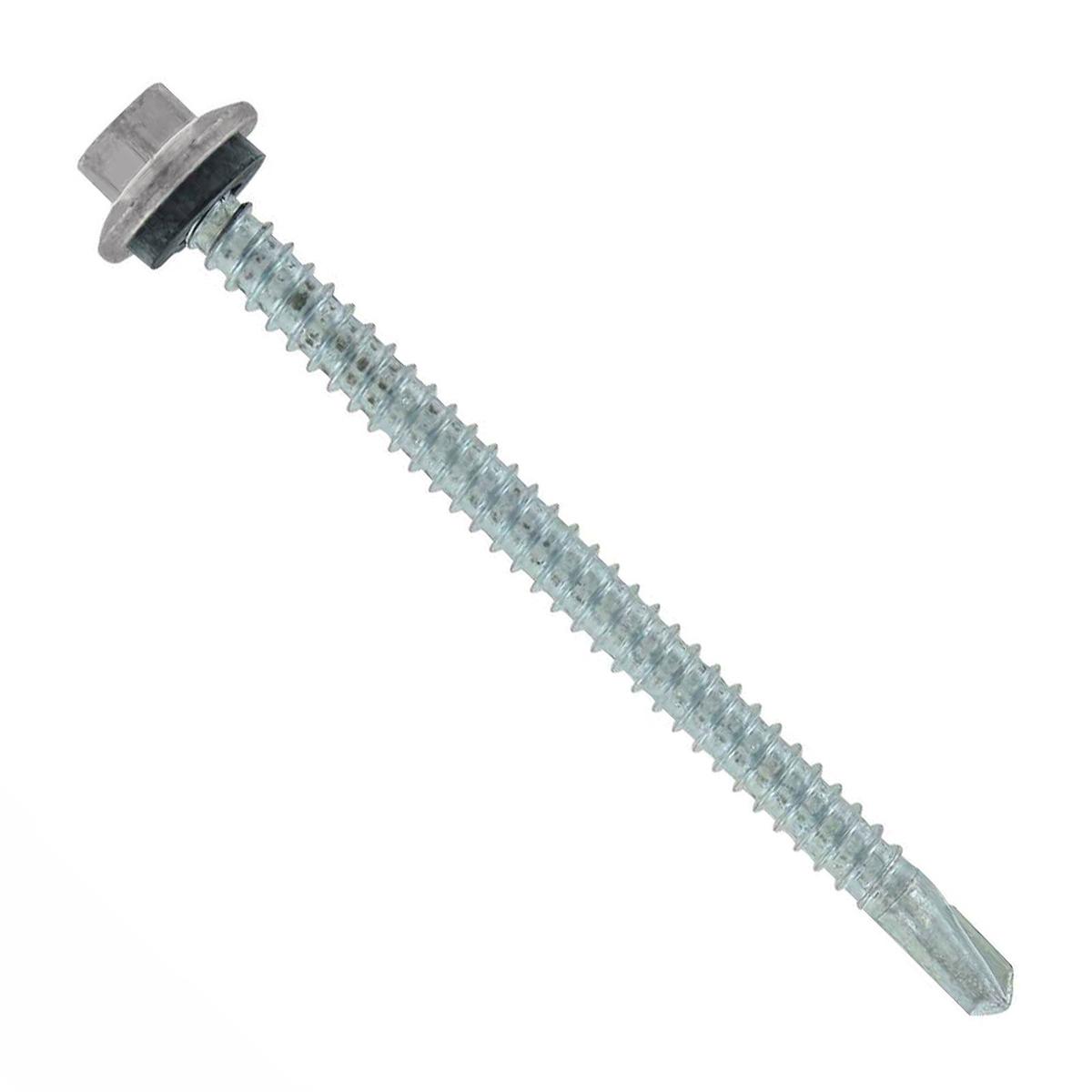 ST Fastening 12 x 3" Self-Drilling Maxx Steelbinder Metal Roofing Screw, Hex Washer Head - Gray Ash | Qty. 1,000 (Carton)