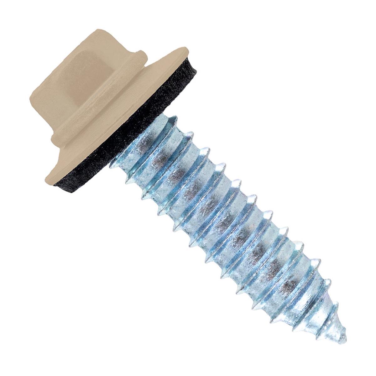 ST Fastening #17 x 1" Tapping Steelbinder Metal Roofing Screw, Hex-Washer Head - Tan | Qty. 120,000 (Pallet)