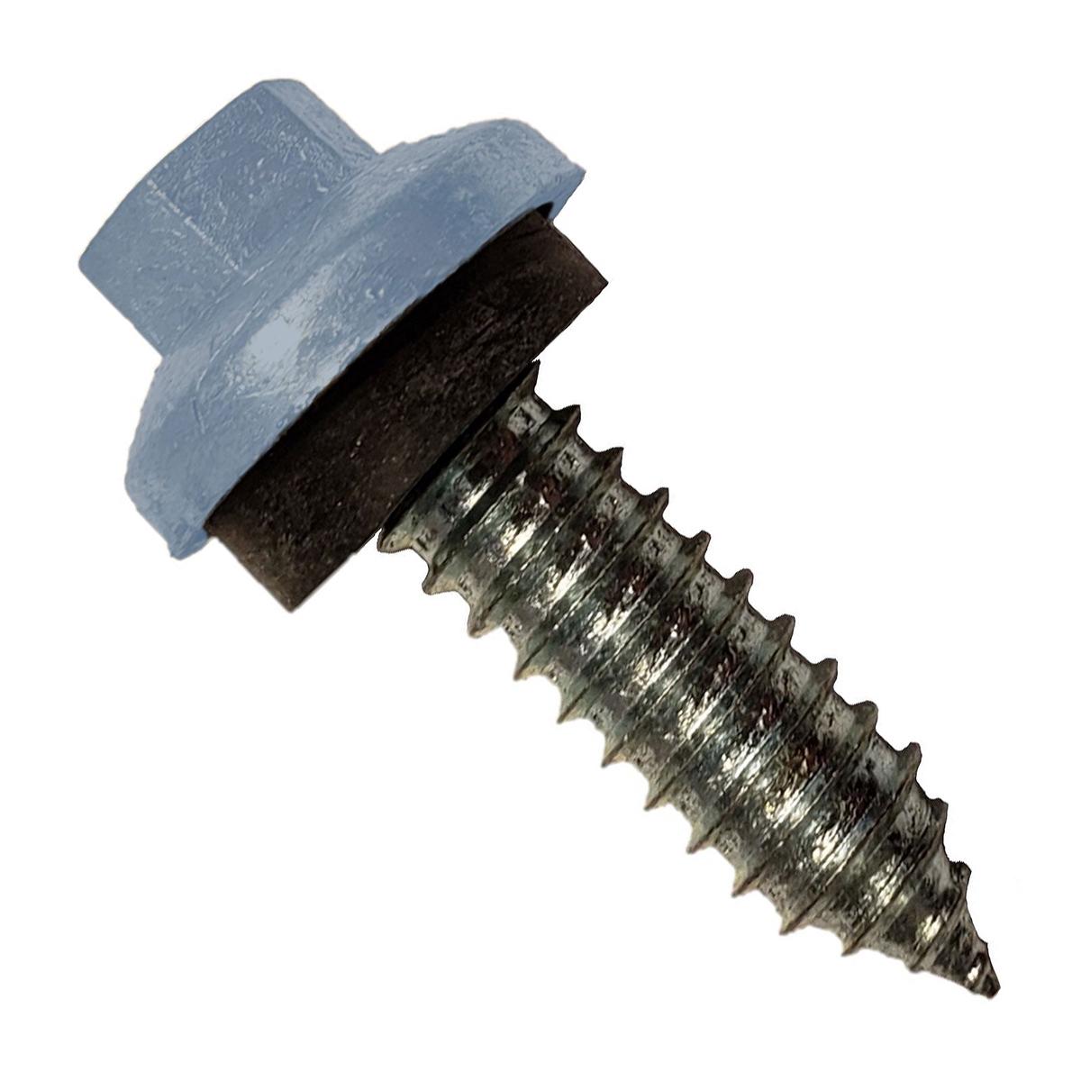 ST Fastening #17 x 1" ZXL Tapping Steelbinder Metal Roofing Stitch Screw - Hawaiian Blue - Pkg 250