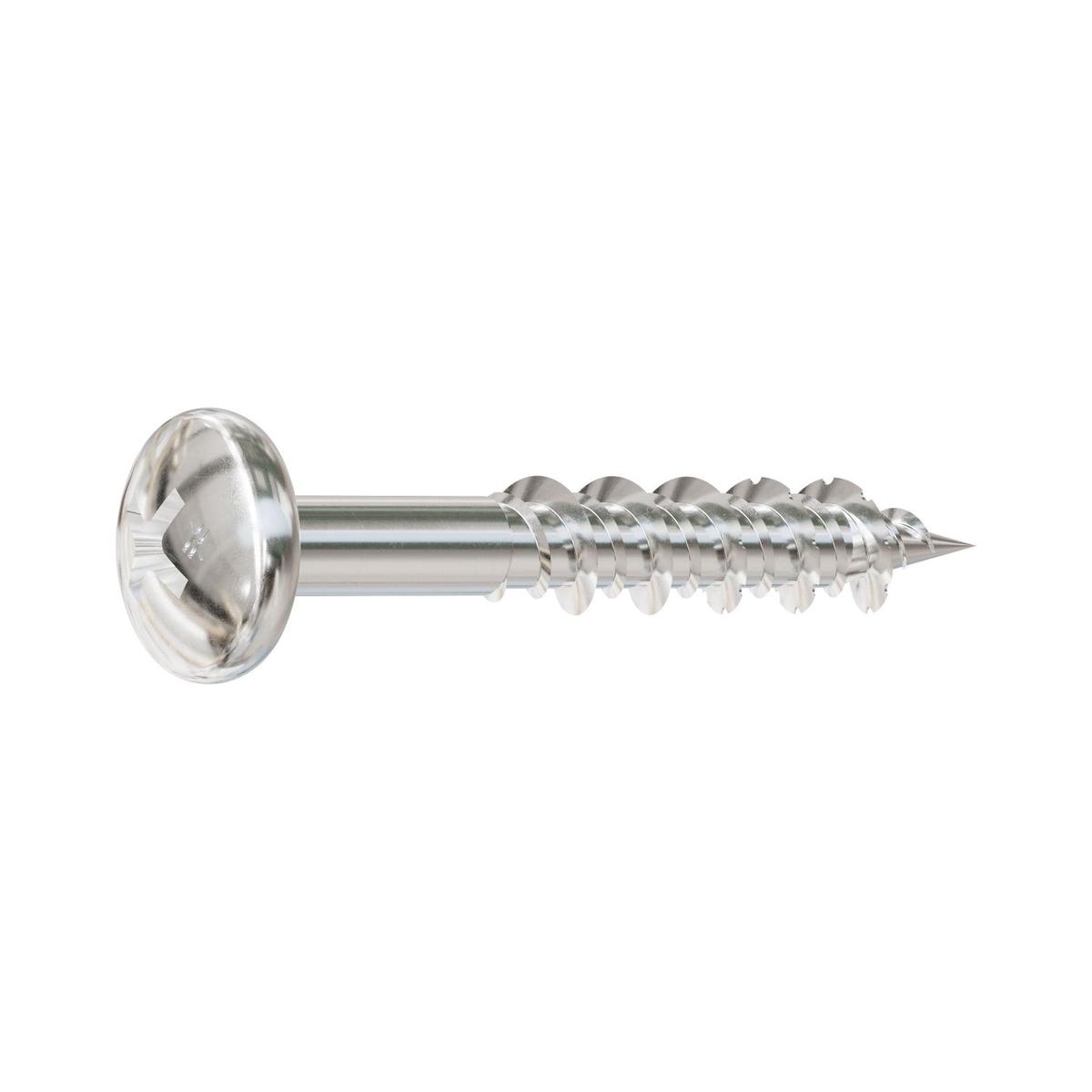 #10 x 1-1/2" Pan Head Marine Screw with Teeth - 316 Stainless Steel, 8 lb (1000 Fasteners)