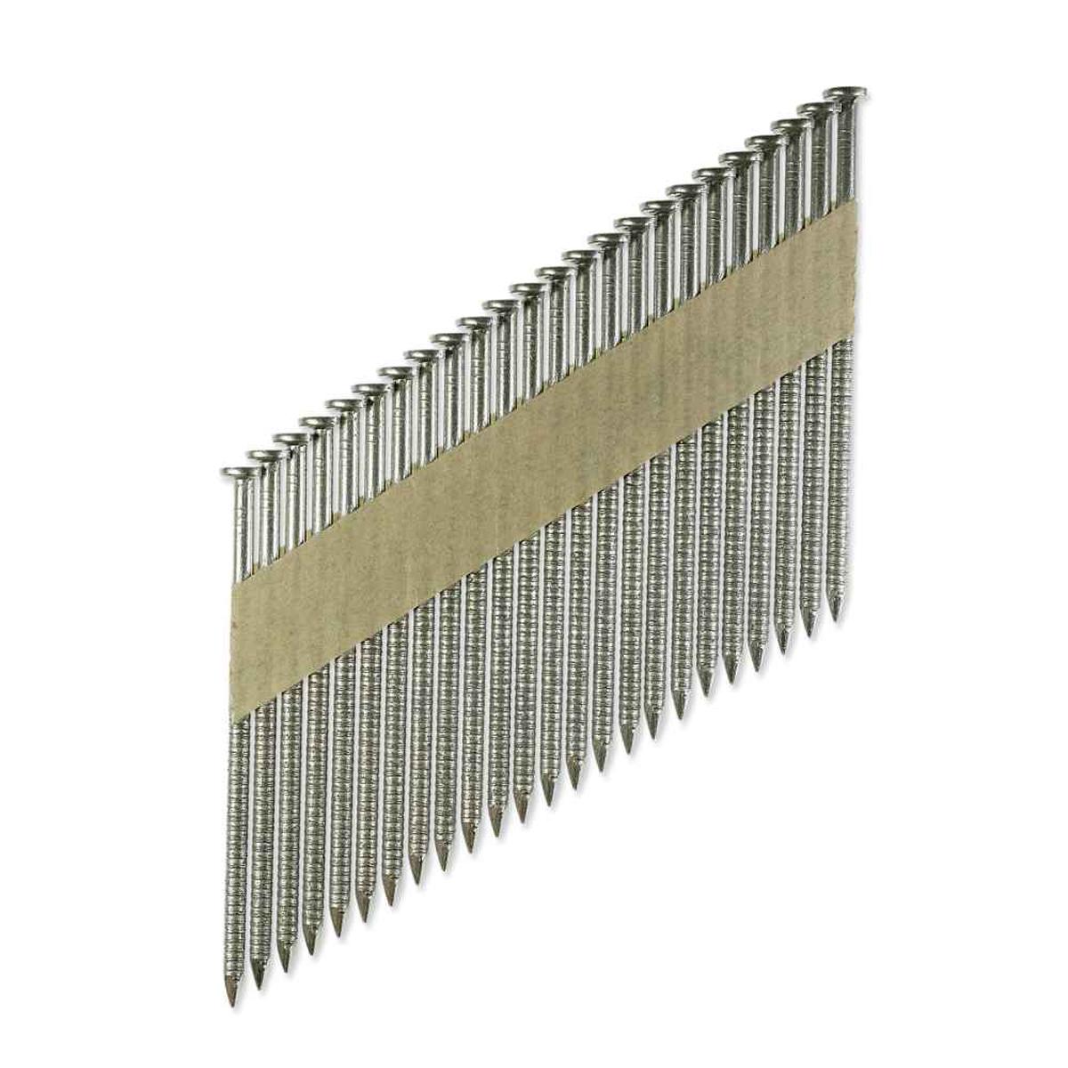 .113" x 2" 31-34 Degree Paper Ring Shank Nail - 304 Stainless Steel, Pkg 1000