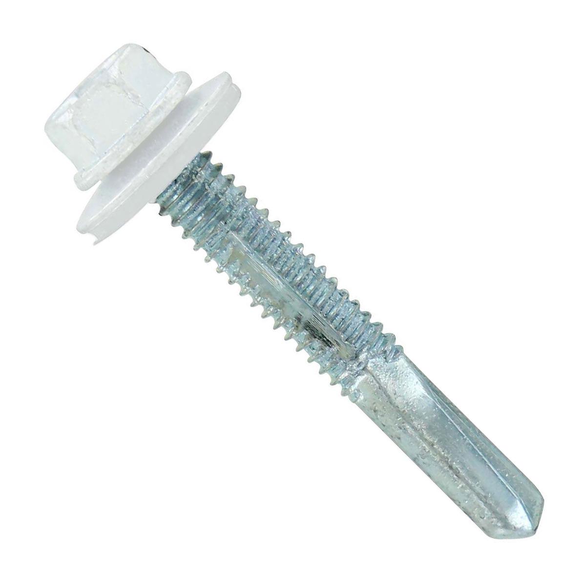ST Fastening #12 x 1-1/2" Self-Drilling HG Steelbinder Metal Roofing Screw - Bright White | Qty. 2,000 (Carton)