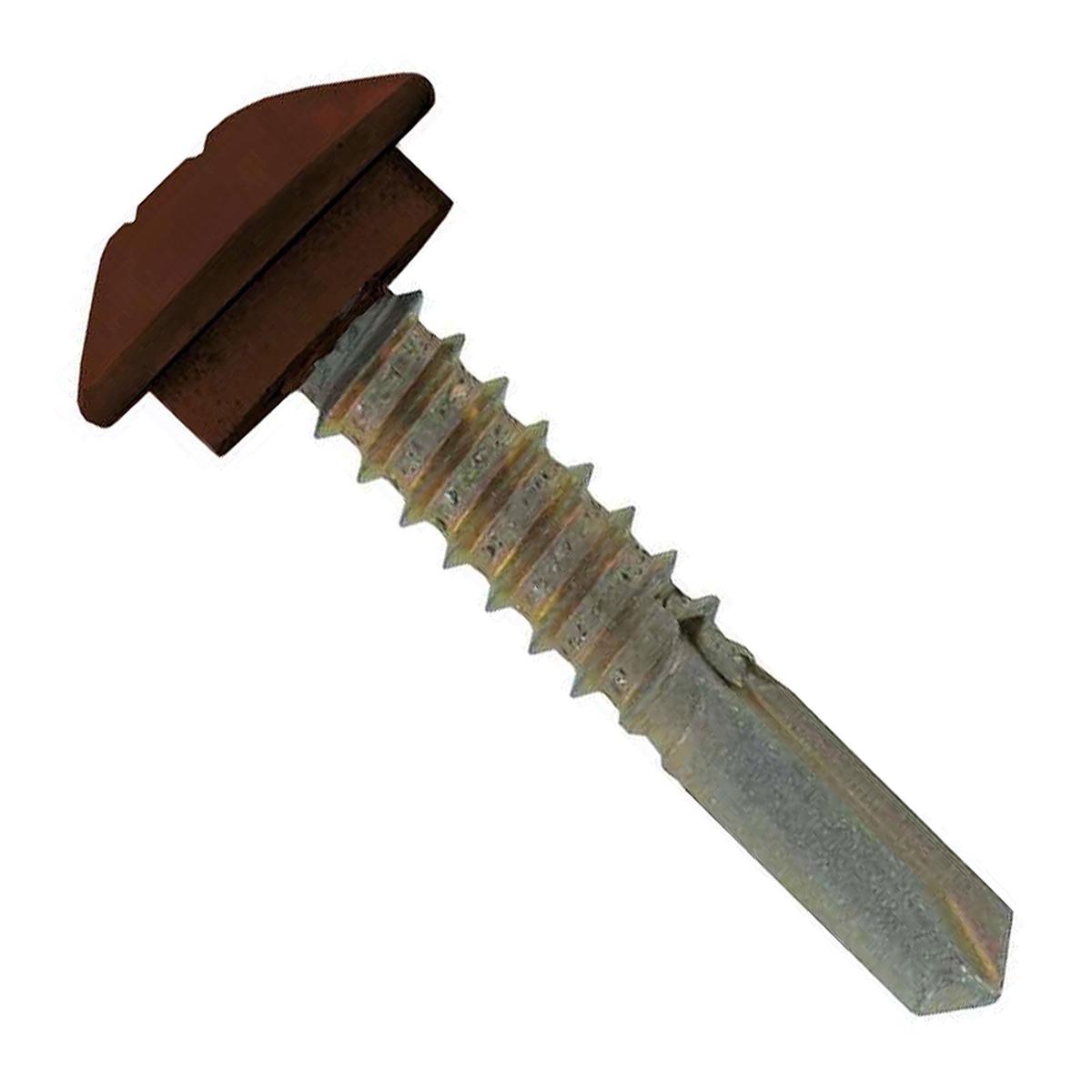 ST Fastening #12 x 1-1/4" Self-Drilling Eclipse Steelbinder Metal Roofing Screw, Hex-Washer Head - Brown | Qty. 120,000 (Pallet)