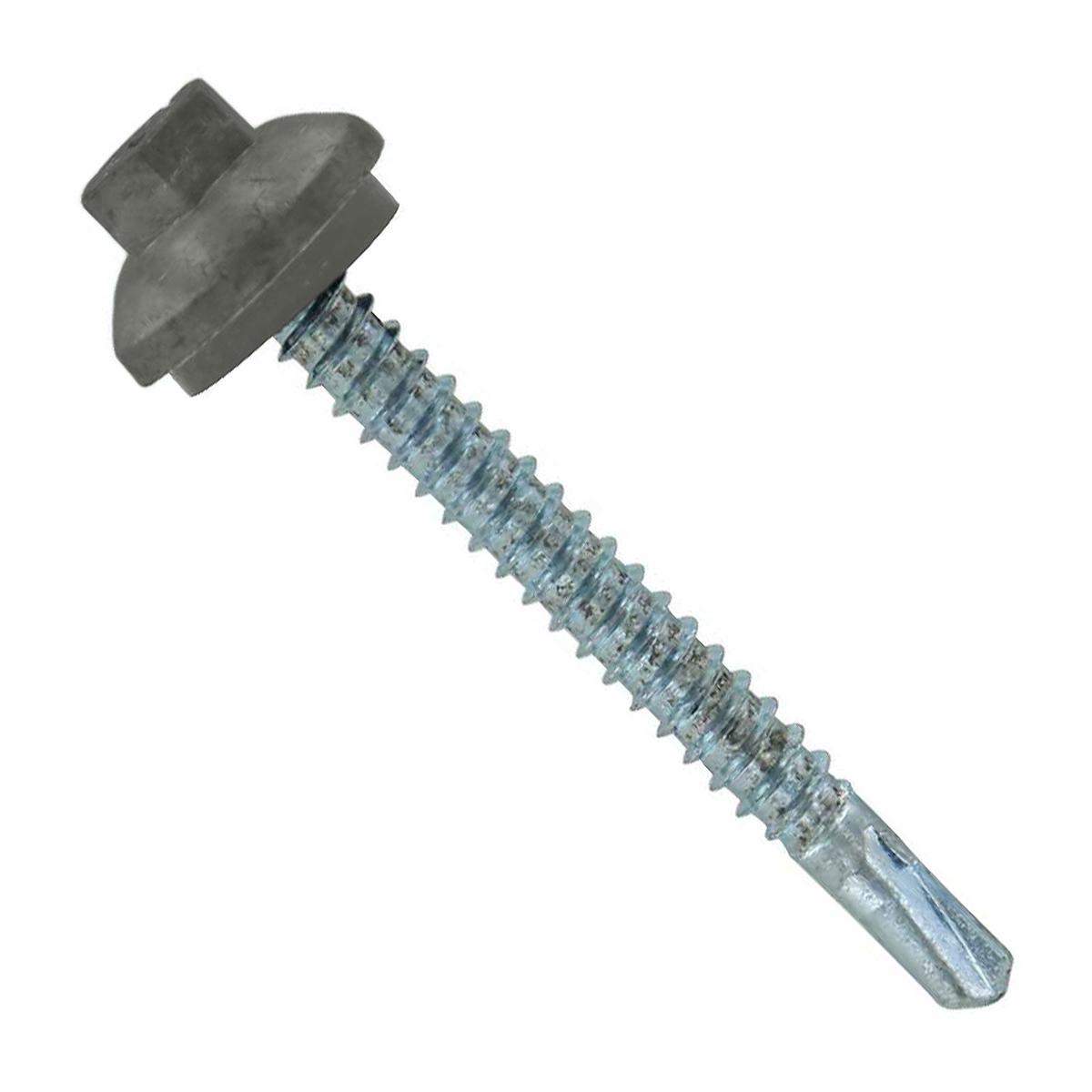 ST Fastening #12 x 2" Self-Drilling ZXL Steelbinder Metal Roofing Screw, Cupped Washer Head - Burnished Slate | Qty. 72,000 (Pallet)