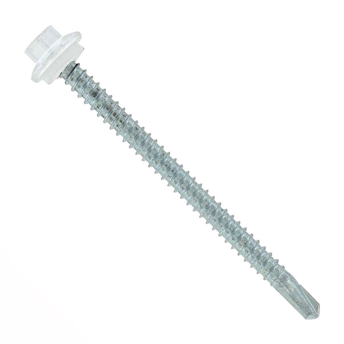 ST Fastening 12 x 3" Self-Drilling Maxx Steelbinder Metal Roofing Screw, Hex Washer Head - Bright White, Qty. 250
