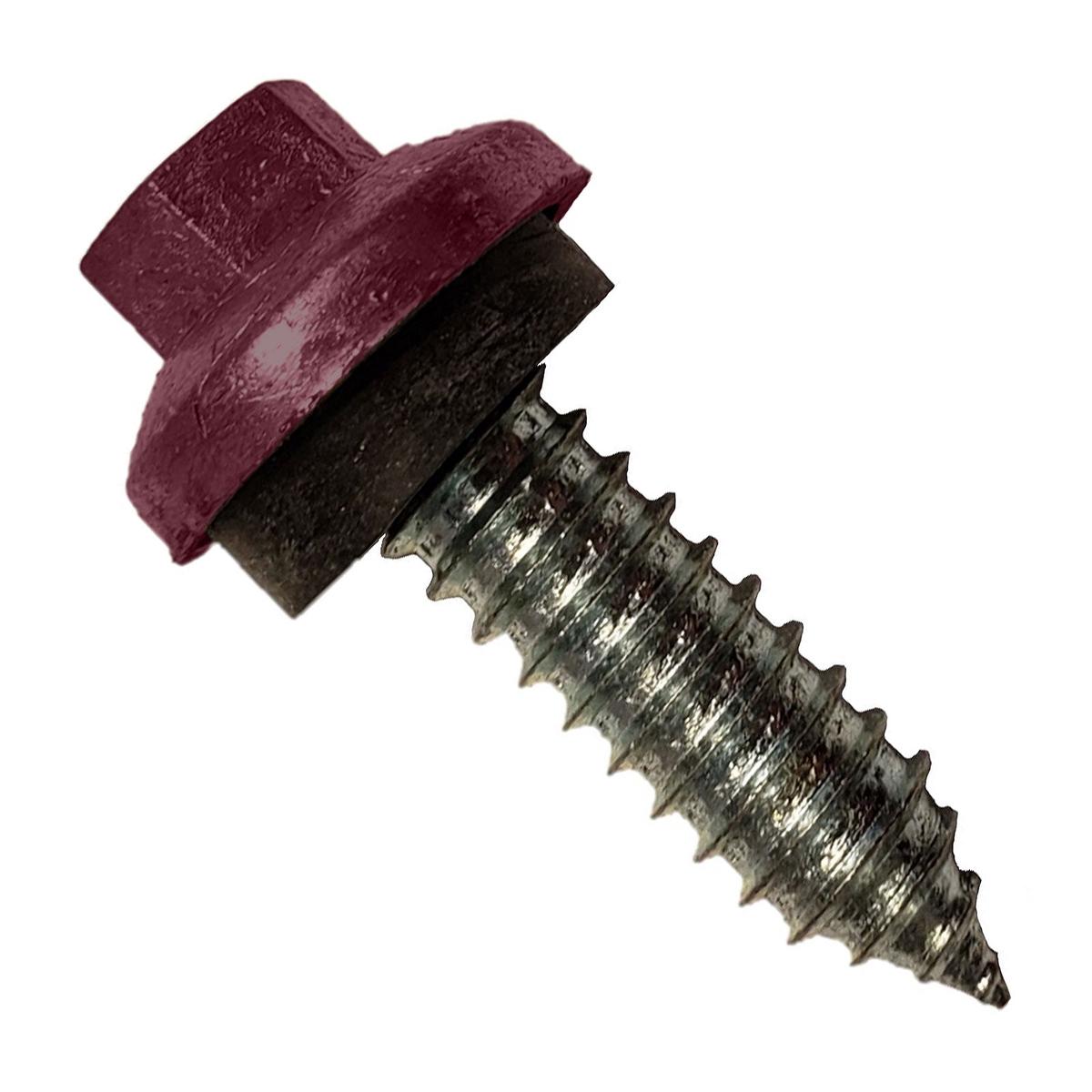 ST Fastening #17 x 1" ZXL Tapping Steelbinder Metal Roofing Stitch Screw - Burgundy - Pkg 250