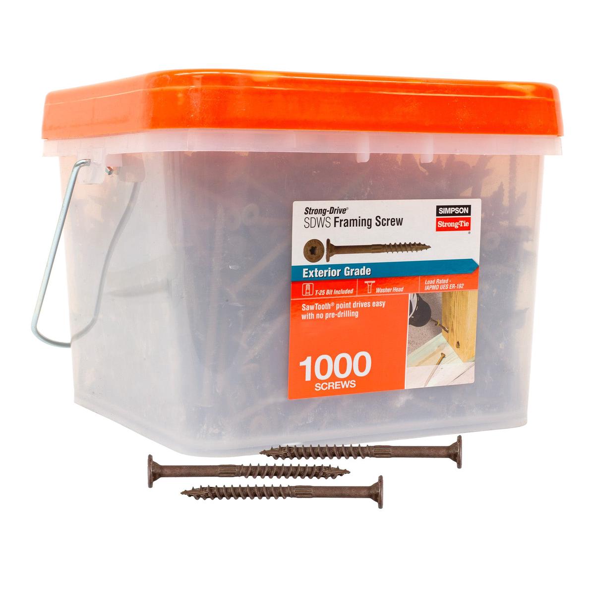 0.160" x 3" Strong-Tie SDWS16300Q Framing Screws, Pkg 1000