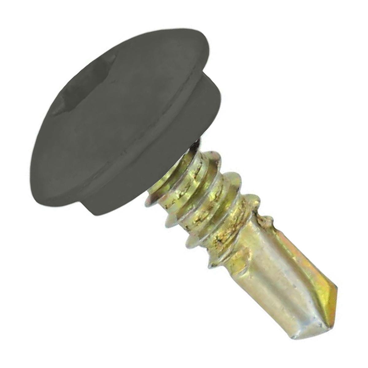 ST Fastening 1/4"-14 x 7/8" Eclipse Steelbinder Metal Roofing Stitch Screw - Burnished Slate, Pkg 250