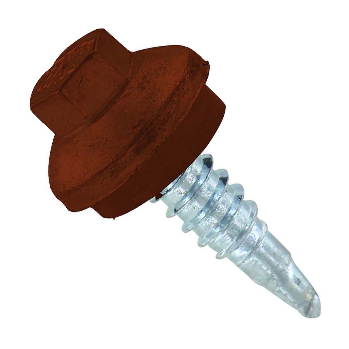 ST Fastening 1/4" x 7/8" ZXL Steelbinder Metal Roofing Stitch Screw - Brown, Pkg 250