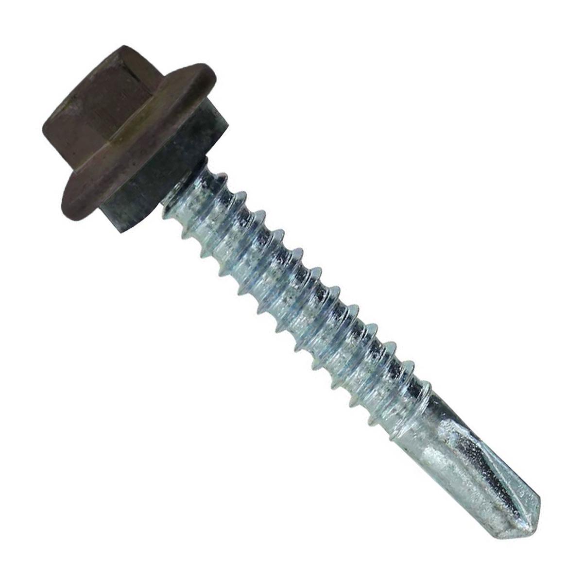 ST Fastening #12 X 1-1/2" Self-Drilling Maxx Steelbinder Metal Roofing Screw, Hex Washer Head - Koko Brown | Qty. 120,000 (Pallet)