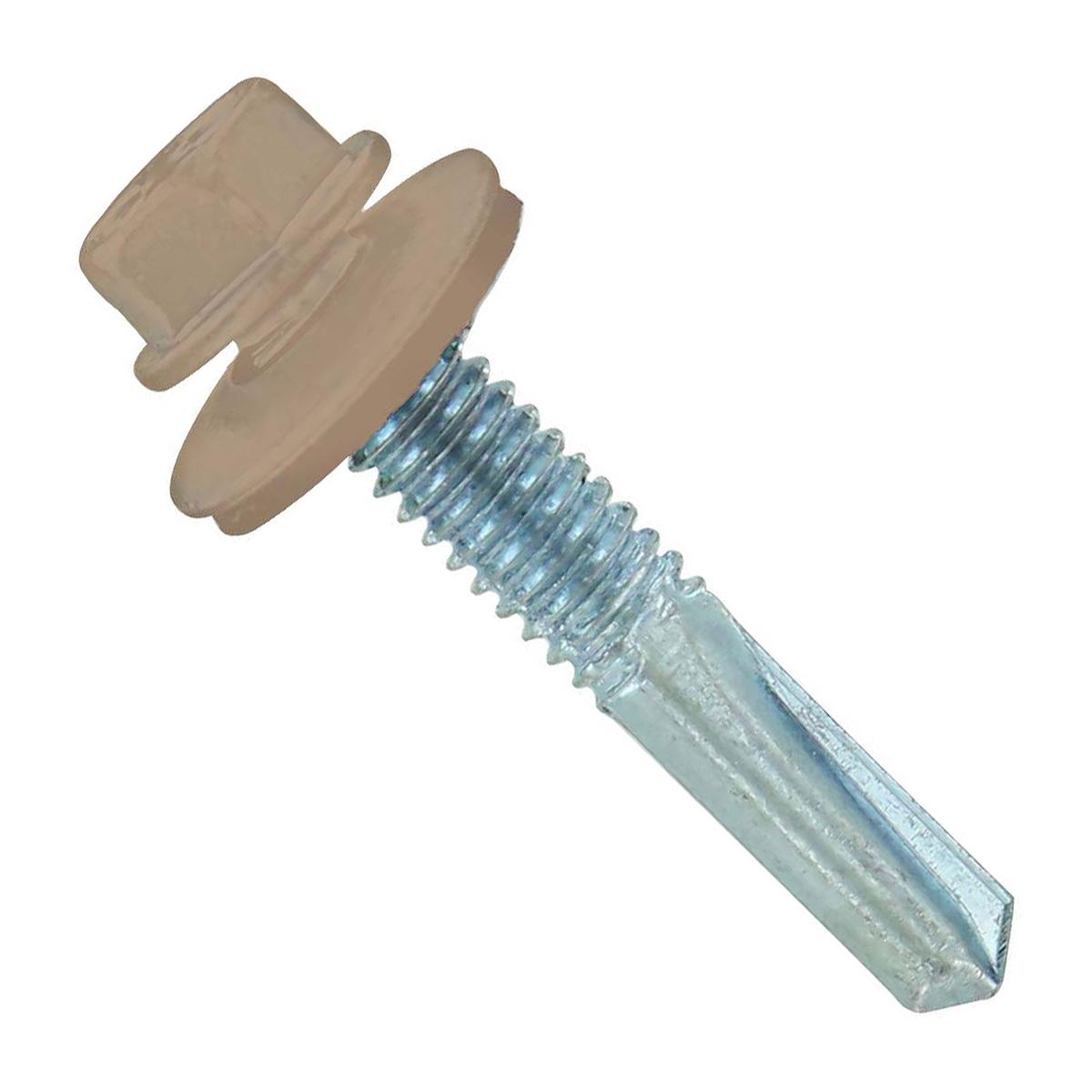 ST Fastening #12 x 1-1/4" Self-Drilling HG Steelbinder Metal Roofing Screw, Hex-Washer Head - Tan | Qty. 120,000 (Pallet)