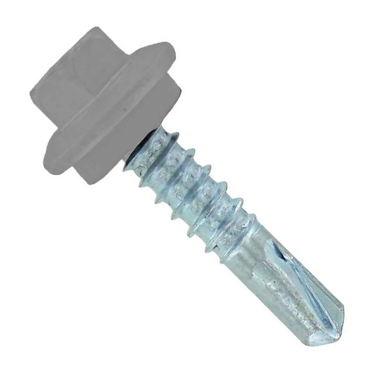ST Fastening #12 X 1" Self-Drilling Maxx Steelbinder Metal Roofing Screw, Hex-Washer Head - Ash Gray, Qty. 250