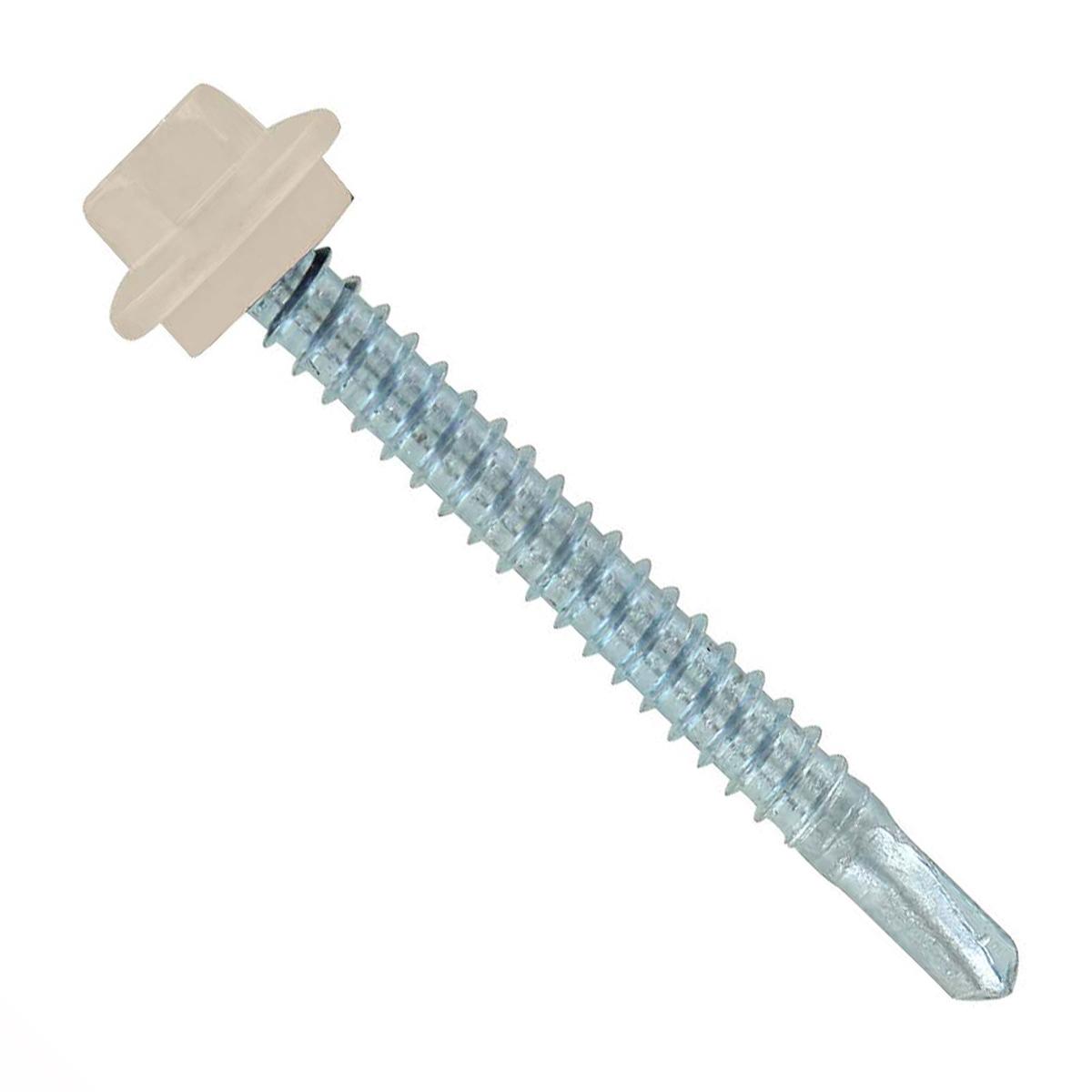 ST Fastening #12 x 2" Self-Drilling Maxx Steelbinder Metal Roofing Screw, Hex-Washer Head - Light Stone | Qty. 72,000 (Pallet)