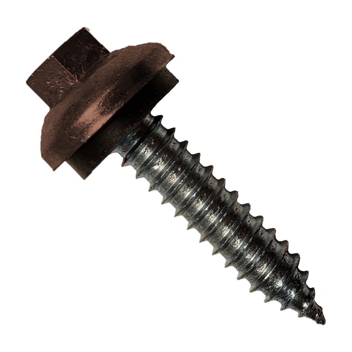 ST Fastening #14 x 1-1/4" ZXL Tapping Steelbinder Metal Roofing Screw - Koko Brown - Pkg 250