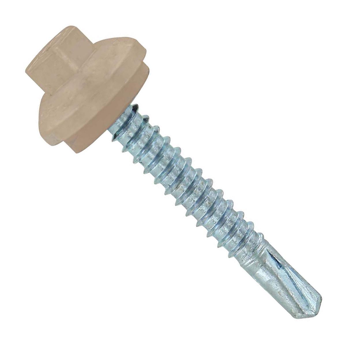 ST Fastening #12 x 1-1/2" Self-Drilling ZXL Steelbinder Metal Roofing Screw, Hex-Washer Head - Tan | Qty. 96,000 (Pallet)