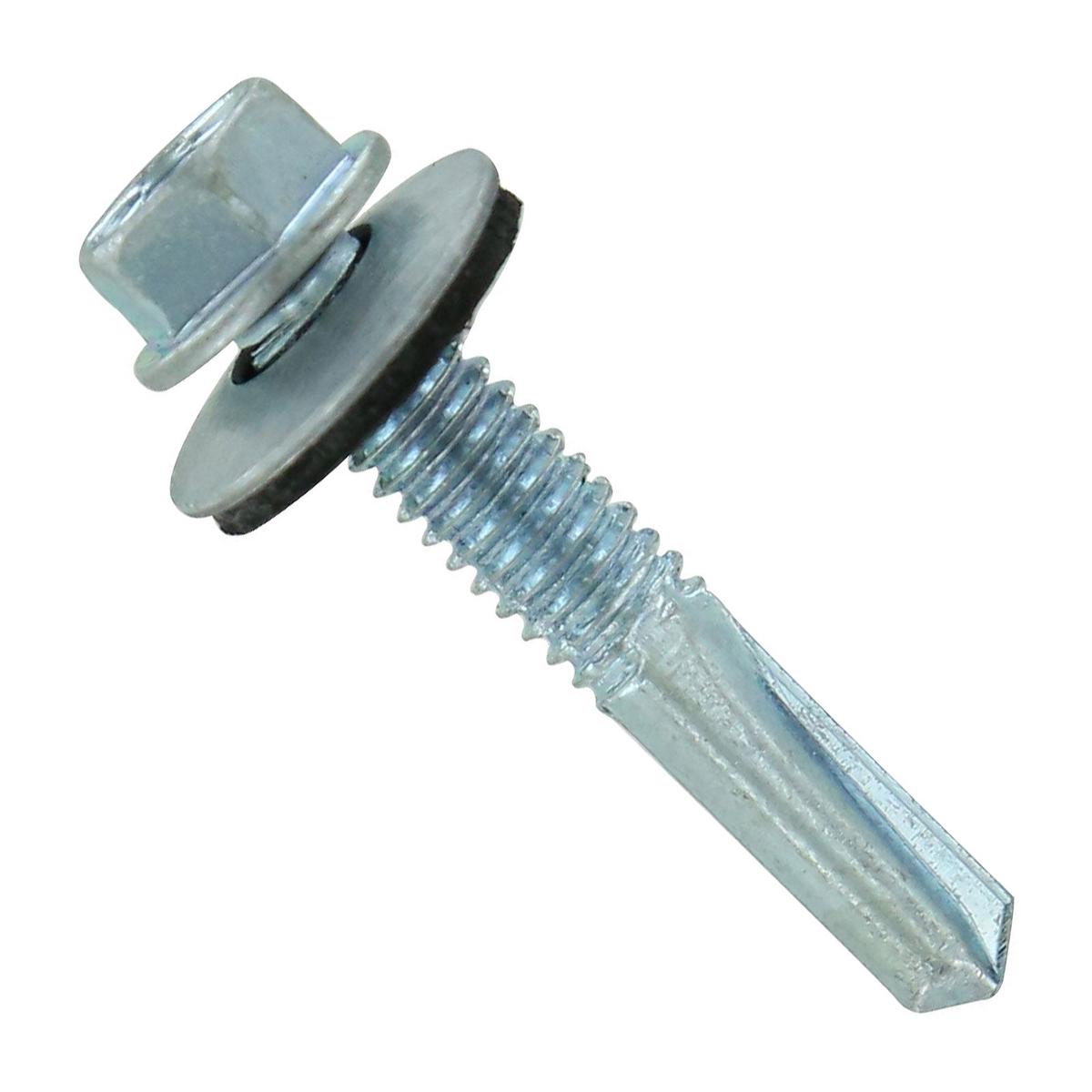 ST Fastening #12 x 1-1/4" Self-Drilling HG Steelbinder Metal Roofing Screw, Hex-Washer Head - Electro-Galvanized, Qty. 250