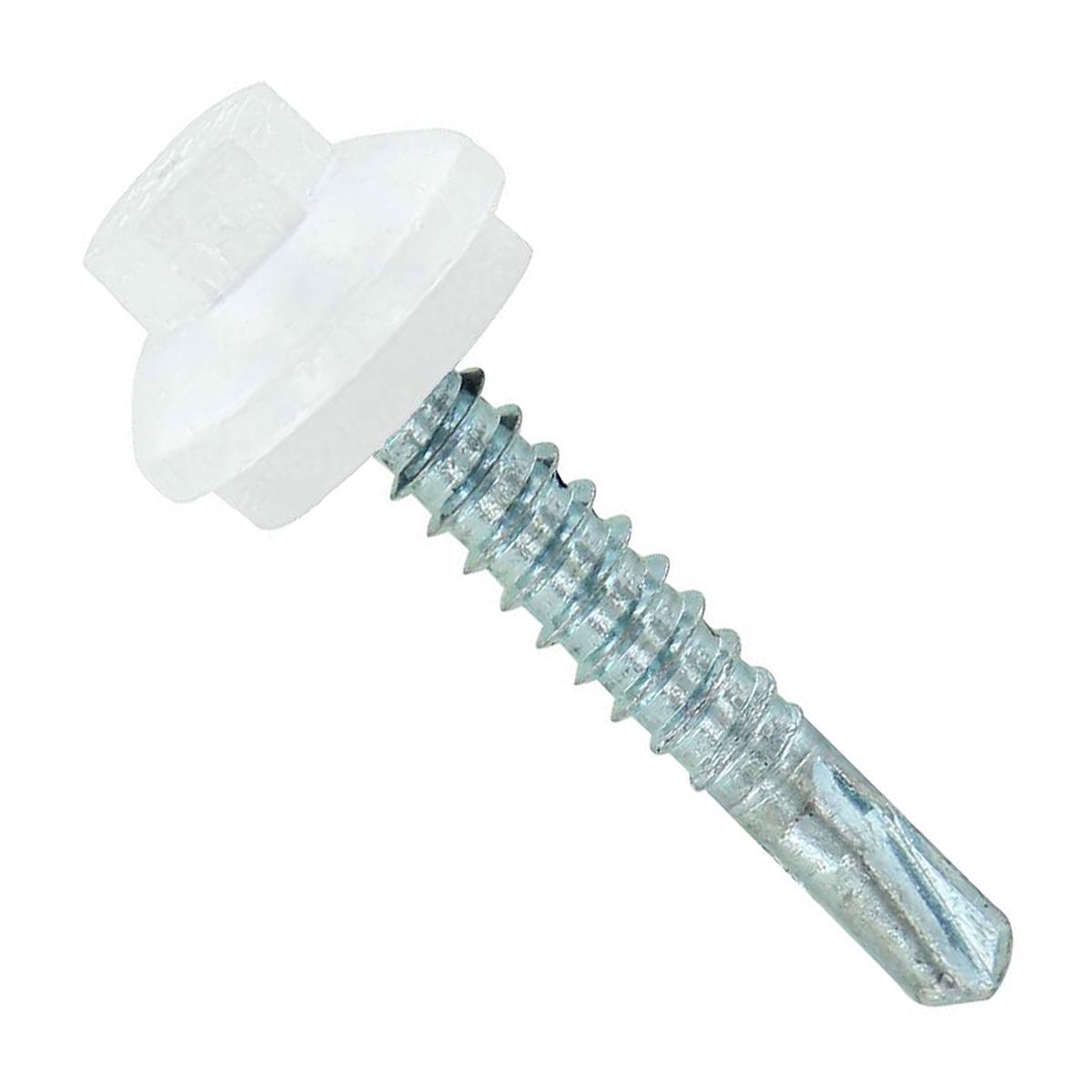 ST Fastening #12 x 1-1/4" ZXL Steelbinder Self-Drilling Metal Roofing Screw - Bright White, Pkg 250