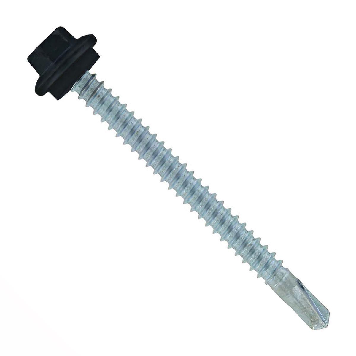 ST Fastening #12 x 2-1/2" Self-Drilling Maxx Steelbinder Metal Roofing Screw, Hex Washer Head - Black, Qty. 250
