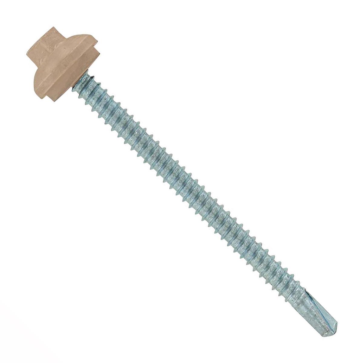 ST Fastening #12 x 3" Self-Drilling ZXL Steelbinder Metal Roofing Screw, Cupped Washer Head - Tan | Qty. 48,000 (Pallet)