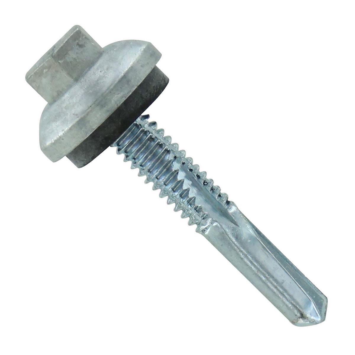 ST Fastening #12 x 1-1/4" Self-Drilling ZXL HG Steelbinder Metal Roofing Screw, Hex Cupped Washer Head - Electro-Galvanized, Qty. 250