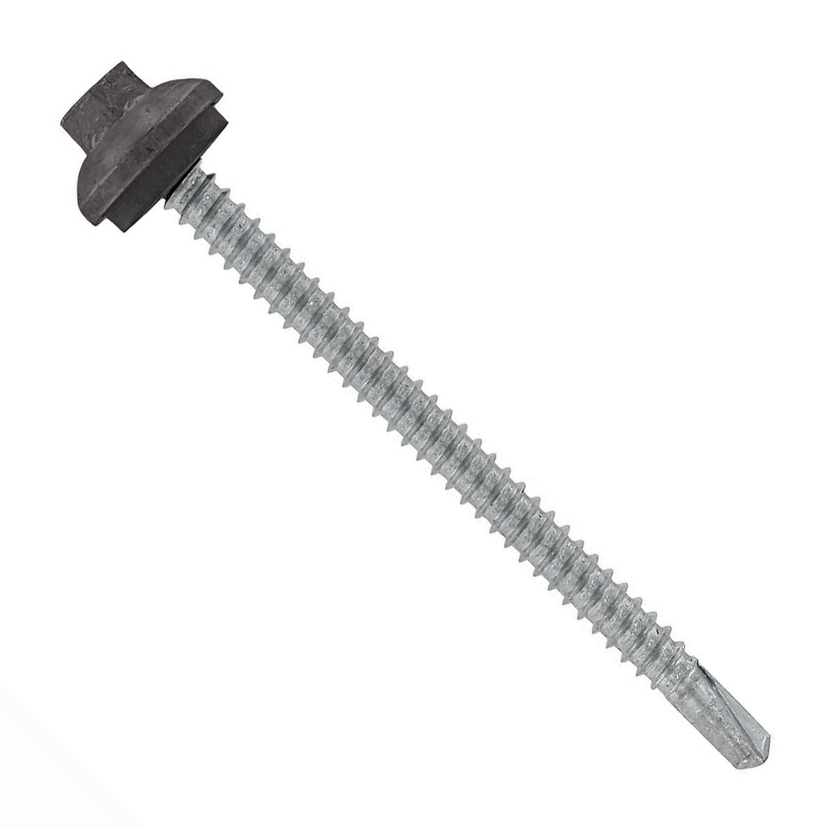 ST Fastening #12 x 3" Self-Drilling ZXL Steelbinder Metal Roofing Screw, Cupped Washer Head - Charcoal Gray | Qty. 48,000 (Pallet)